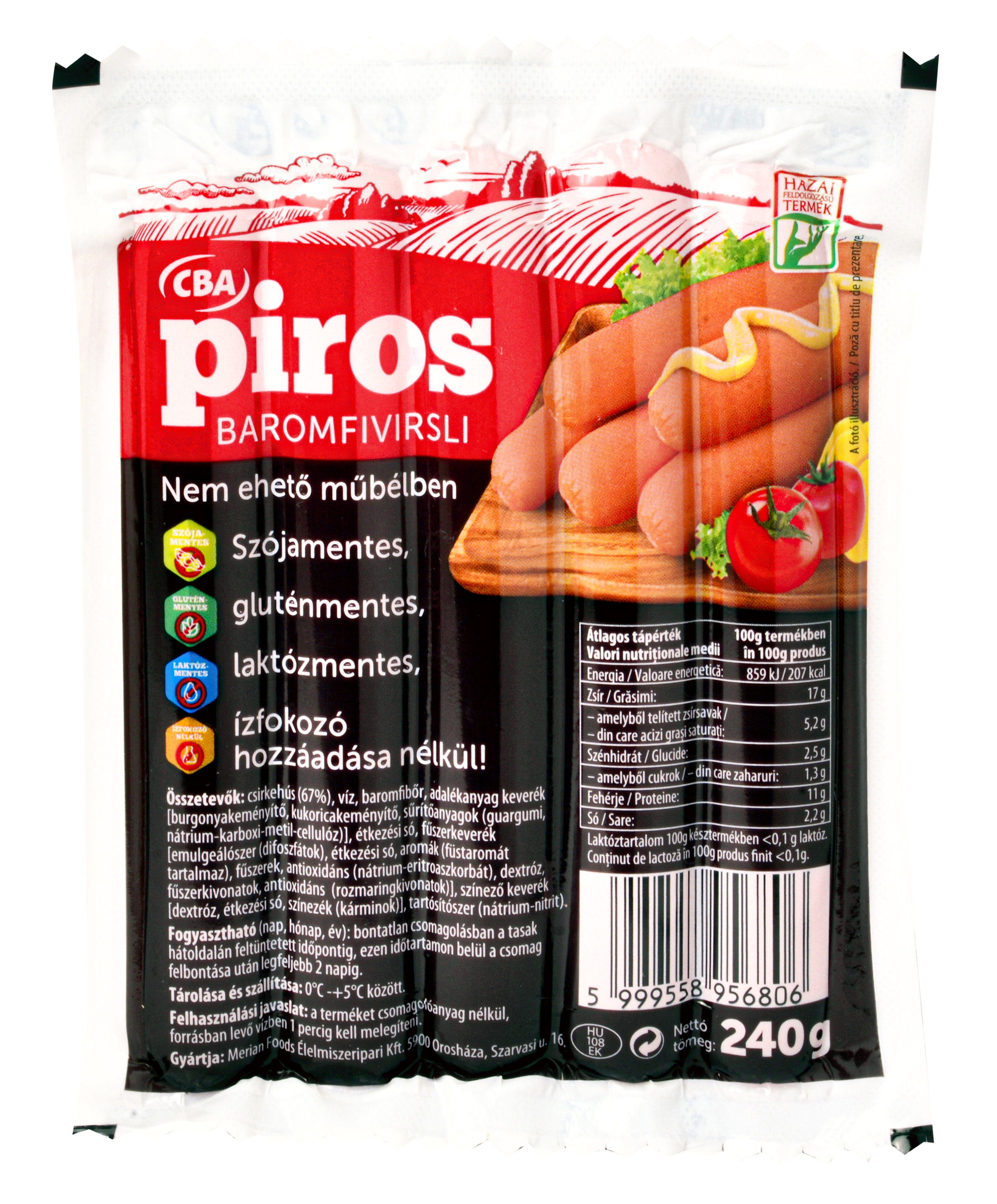 CBA Piros Baromfi virsli 240g